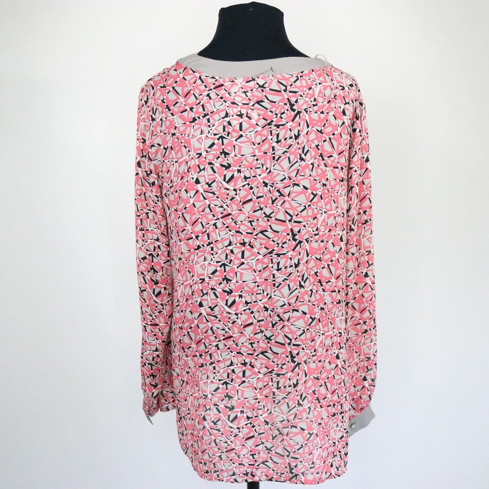 BASLER Printed Long Sleeve Tonal Print Blouse Plus Size Pink 46 NWT - Picture 5 of 5